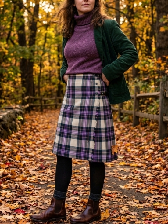 Al Jean Dresses & Skirts - Vintage Al Jean Pleated 100% Wool Colorful Tartan Plaid Kilt Skirt Size 8